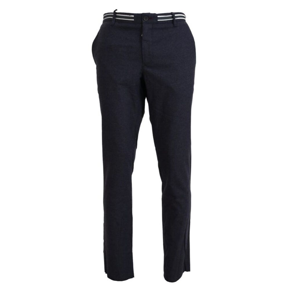 Domenico Tagliente Black Polyester Tapered Dress Men's Pants